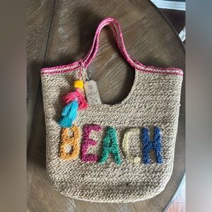 NWT Colorful Beach Tote Bag